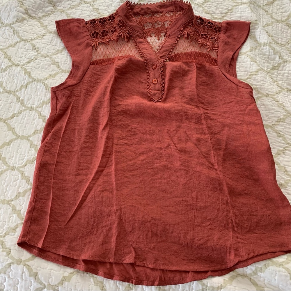 Blouse With Sheer Back